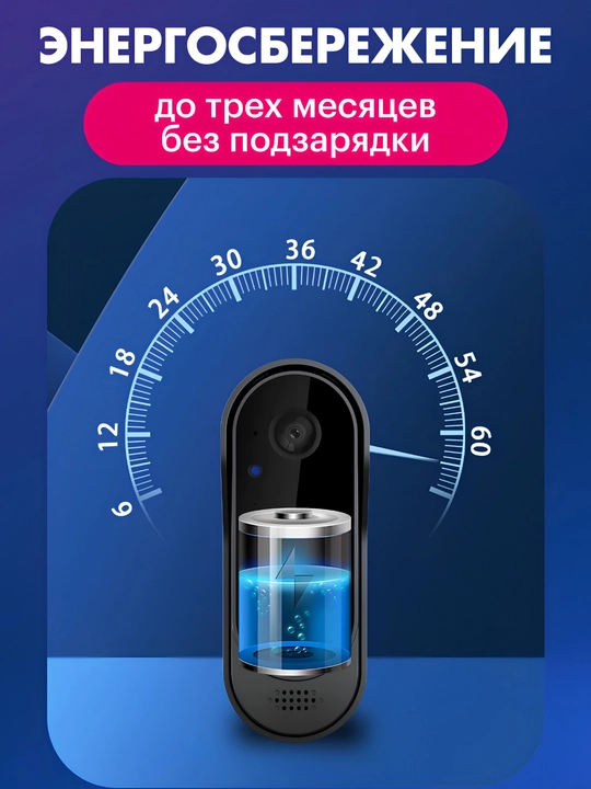 Умный видеозвонок с Wi-Fi, IP-камера HD, двусторонняя аудиосвязь, IP65, угол обзора 170°