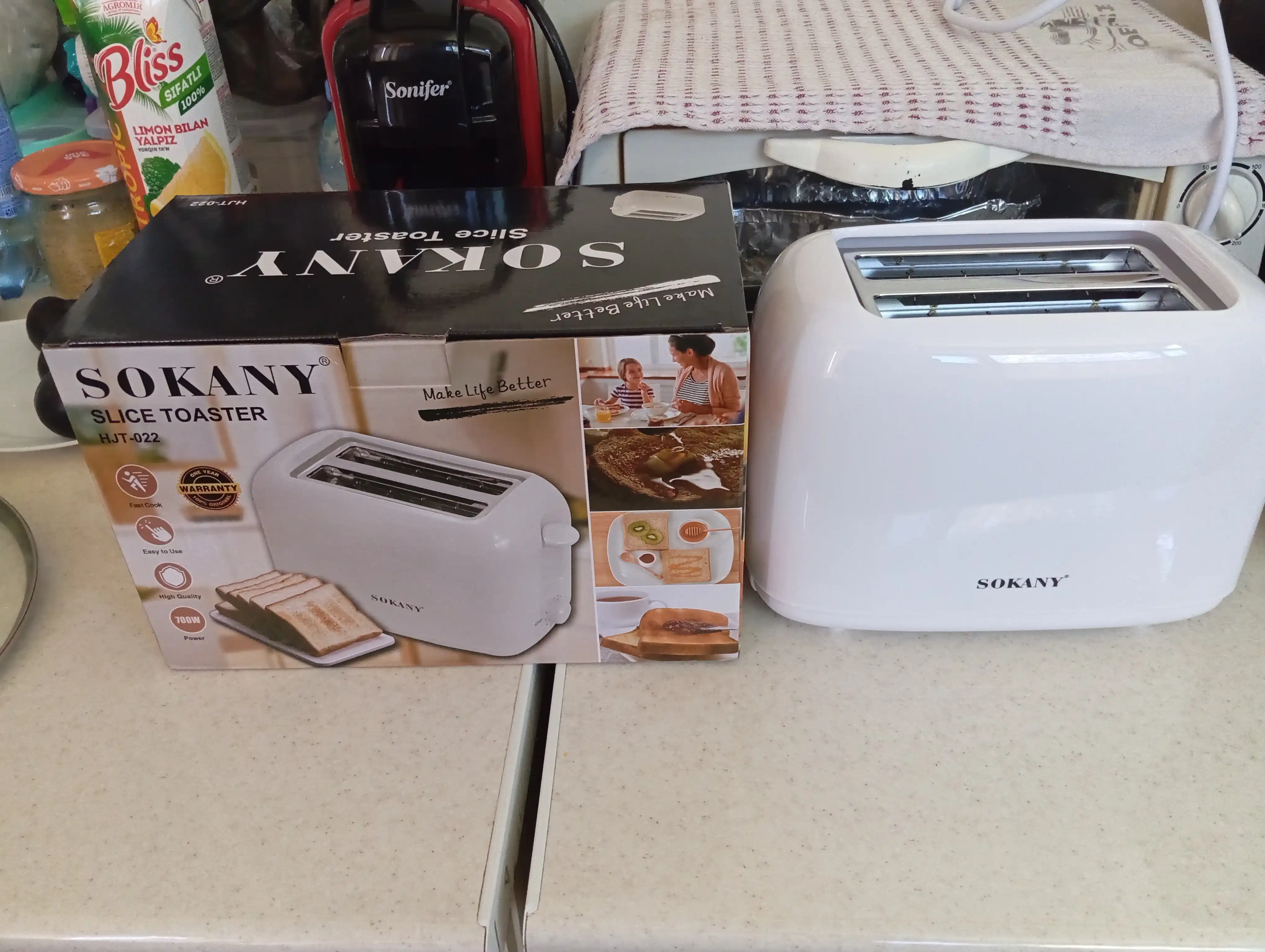 SOKANY SK-022 Toster | non uchun | 700W | Tez va bir tekis qovurish