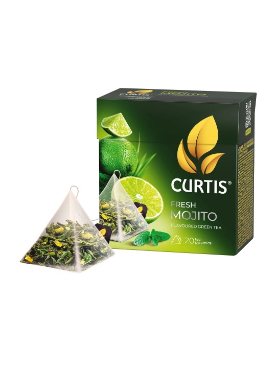 Ko'k choy Curtis "Fresh Mojito" paketlarda, 20 ta piramidacha