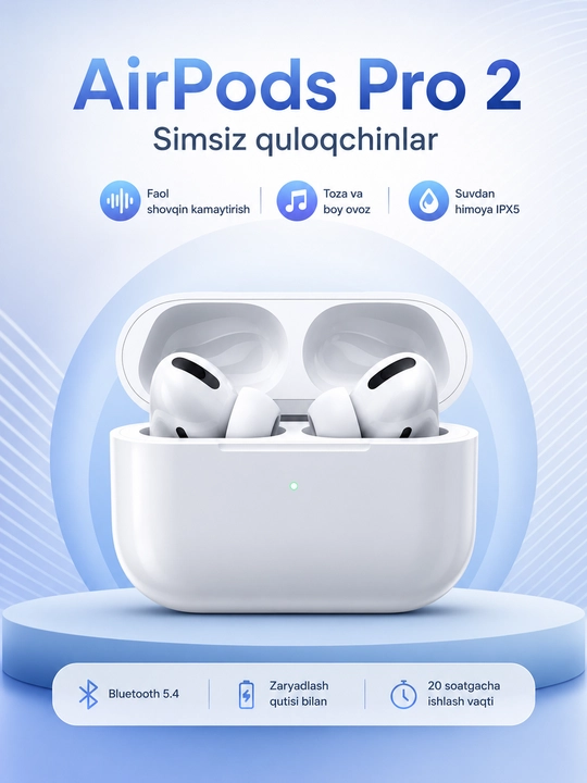 Simsiz Bluetooth quloqchin Pods Pro 2, sensorli, TWS, iPhone va Android uchun - 