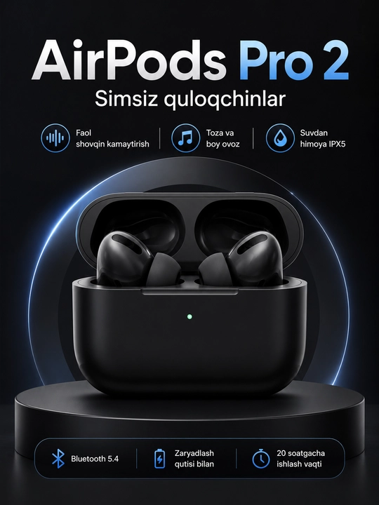 Simsiz Bluetooth quloqchin Pods Pro 2, sensorli, TWS, iPhone va Android uchun - 