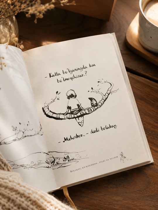 «Мальчик, Крот, Лис и Лошадь» – Чарли Маккези | Художественная книга на узбекском языке