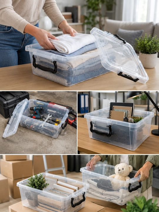 1,2 litr, 2 litr va 3,8 litr hajmdagi universal plastik konteynerlar