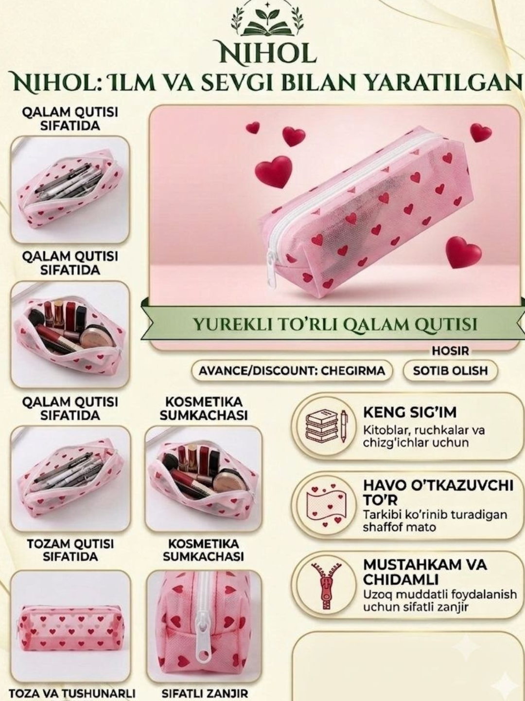 Shaffof toʻrli qalamdon — estetik va amaliy yechim - 