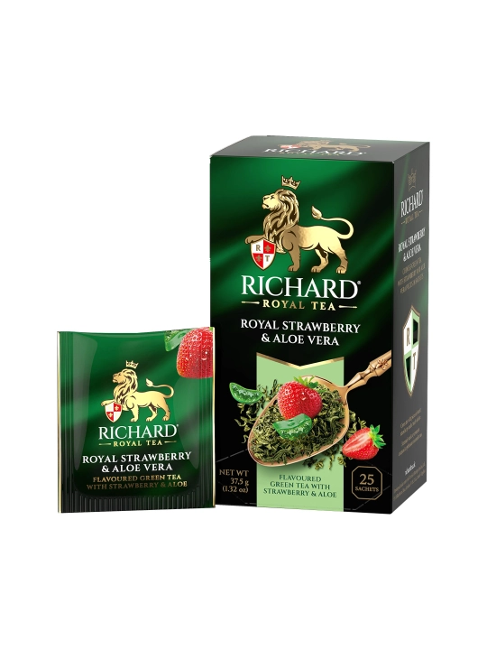 Ko‘k choy Richard "Royal Strawberry & Aloe Vera", 25 paketchalar