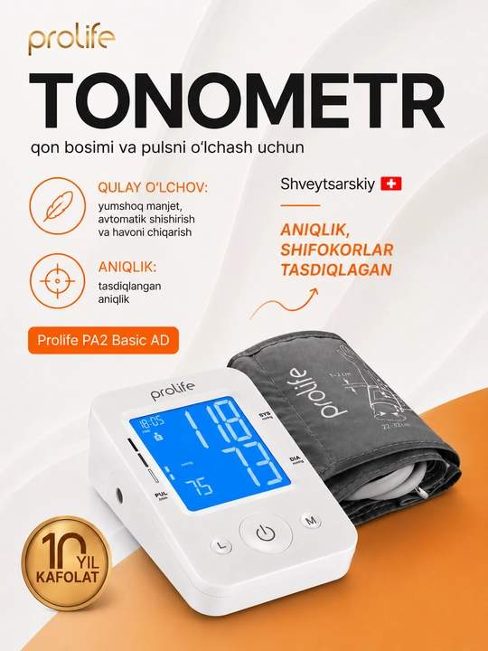 Avtomatik tonometr Prolife PA2 Basic