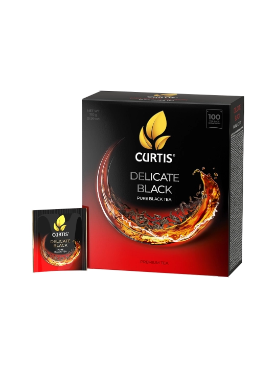 Qora choy paketchali Curtis "Delicate Black", 100 dona