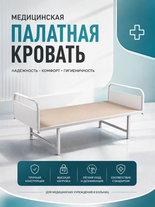 Shifoxonalar va klinikalar uchun 200×80 sm o‘lchamdagi bir kishilik tibbiy palata karavoti