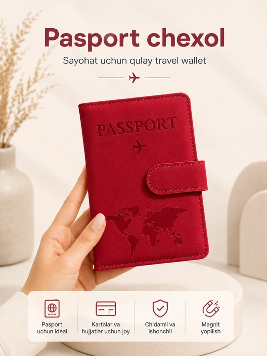 Обложка для паспорта Travel Wallet, с магнитной застёжкой - 