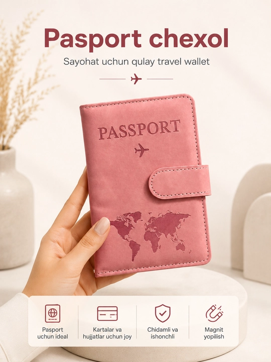 Обложка для паспорта Travel Wallet, с магнитной застёжкой - 