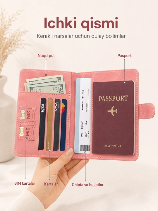 Обложка для паспорта Travel Wallet, с магнитной застёжкой
