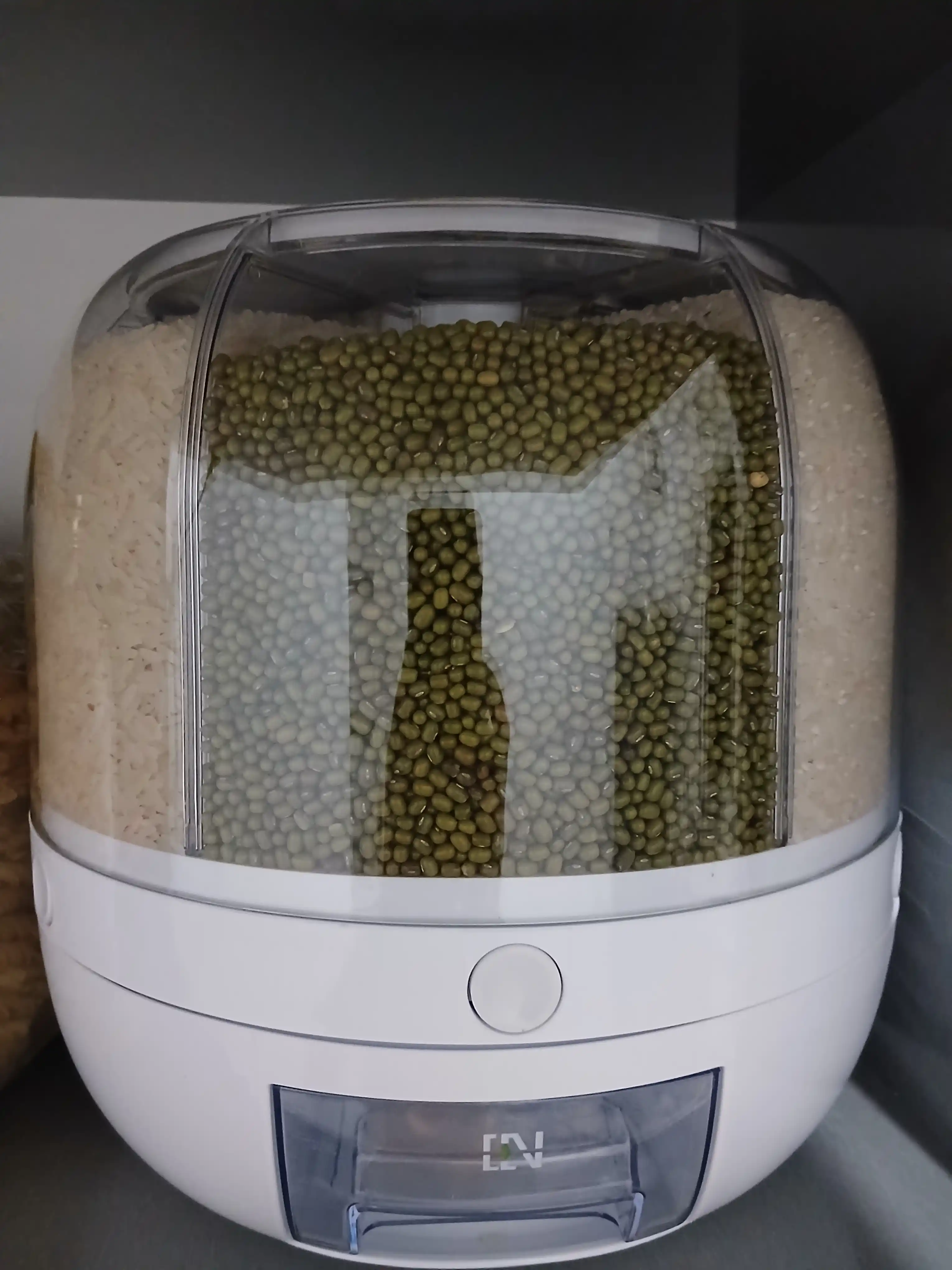 Yormalarni saqlash uchun  konteyner-dispenser, dozator bilan, 6 ta bo‘limdan, 12.5 l