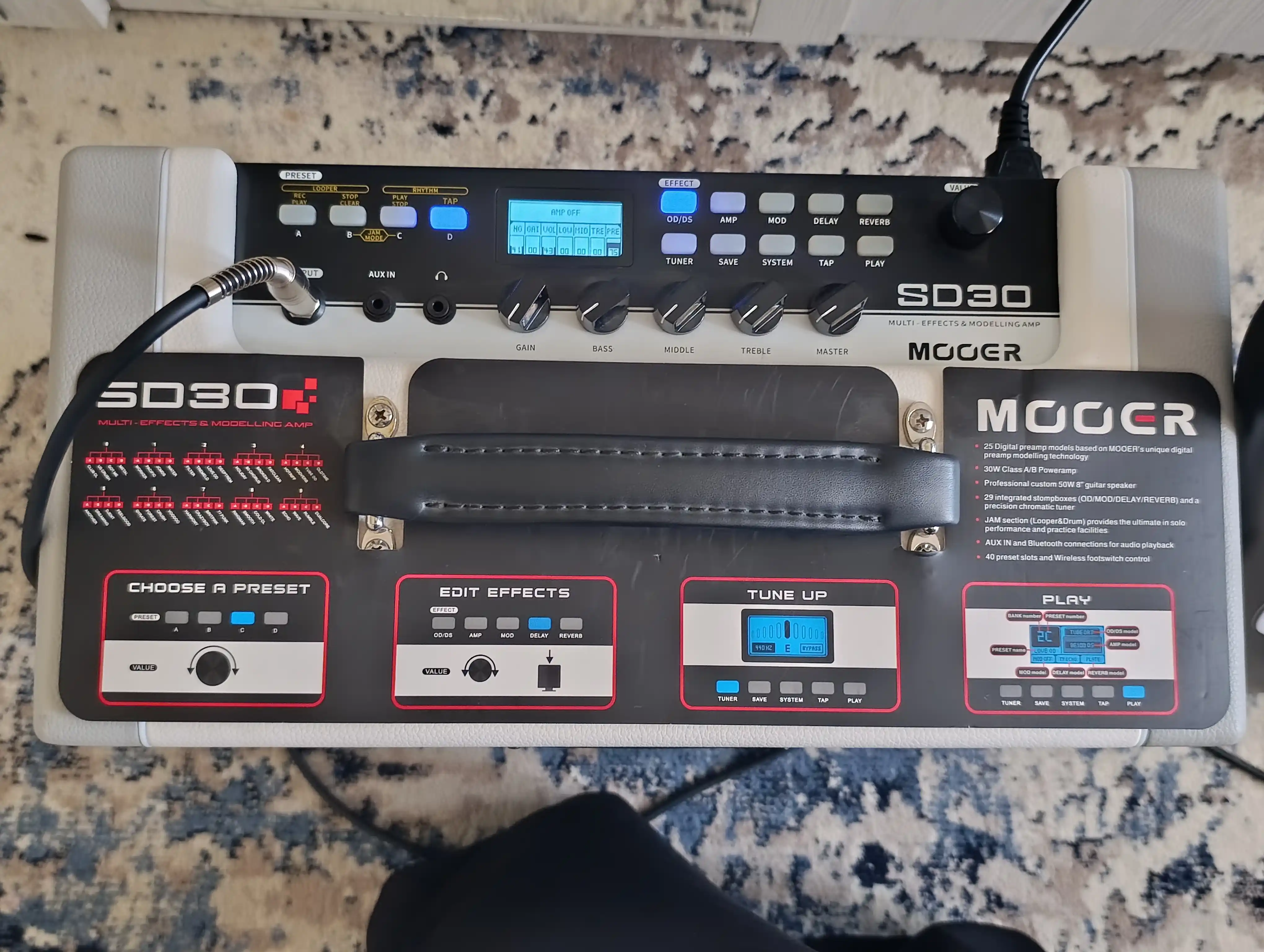Mooer SD30 Multi-Effekt va Modelling Gitara Kuchaytirgichi