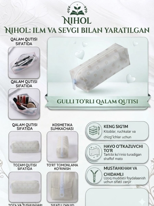 Shaffof toʻrli qalamdon — estetik va amaliy yechim - 