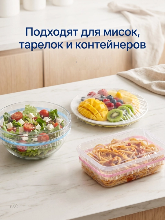 Пищевые пакеты на резинке 100 шт, эластичные крышки для хранения продуктов