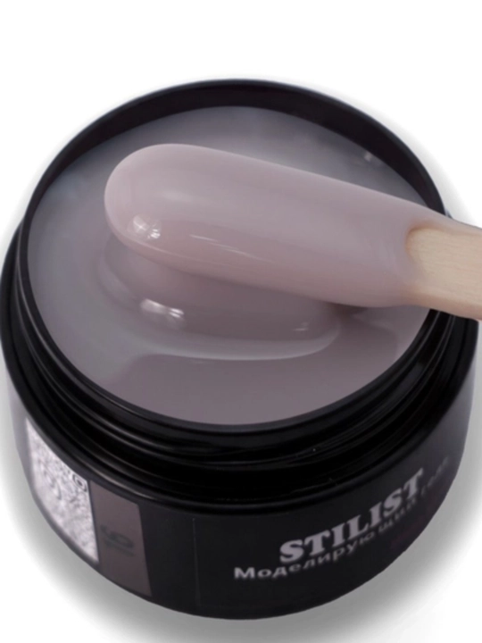 Gel №16, 50 ml, kulrang-pushti nyud, o‘rtacha qattiq, modellashtirish geli, STILIST_STORE