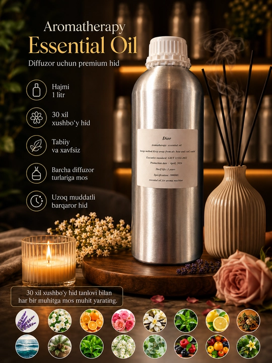Aromaterapiya efir moyi diffuzor uchun (100ml) - 