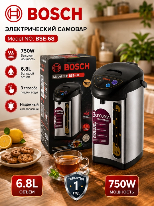 BOSCH, BSE-68, 6.8L, Термопот, электрочайник, термос, водонагреватель - 