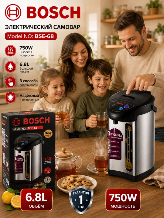 BOSCH, BSE-68, 6.8L, Термопот, электрочайник, термос, водонагреватель