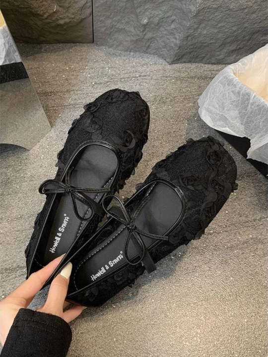 Ayollar baletkalari, to‘rli, nafas oluvchi matodan tikilgan yozgi tuflilar sovg'abop qutida - 