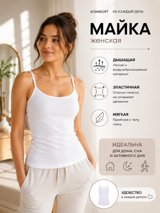 Ayollar uchun yozgi yengil mayka, ayollar uchun klassik mayka - 