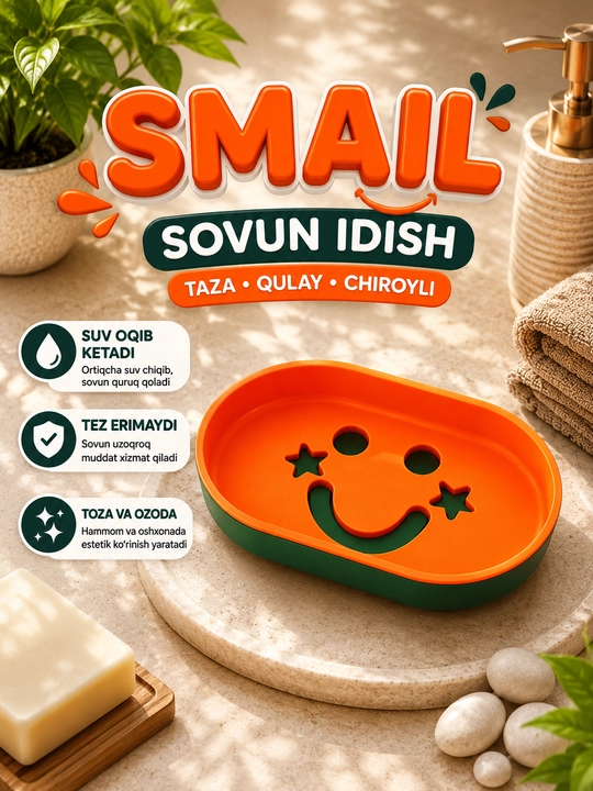 Sovun idish. Smail nomli sovun quti  hammom va oshhona uchun - 