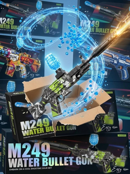 Игрушечный автомат M249 на водяных пульках (орбиз)