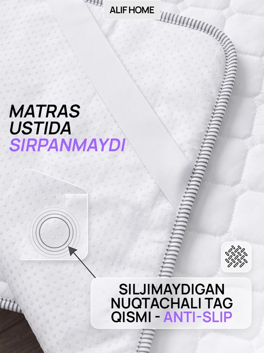 Sirpanmaydigan stop materialli namatrasnik lavanda va muzdek mato xususiyatli, bambuk mato