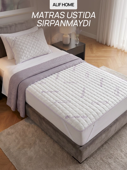 Sirpanmaydigan stop materialli namatrasnik lavanda va muzdek mato xususiyatli, bambuk mato