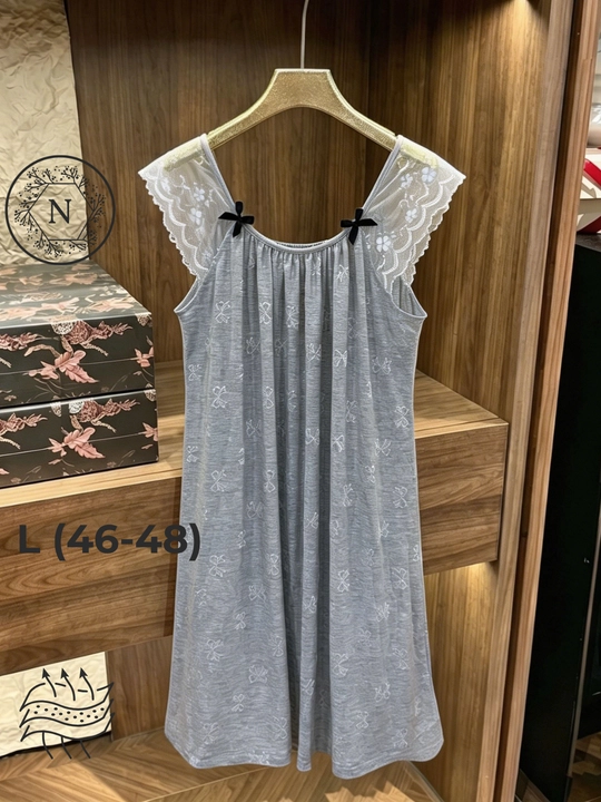 Ayollar tungi ko'ylagi, nafas oladigan, erkin biqim, uy uchun, L-XL