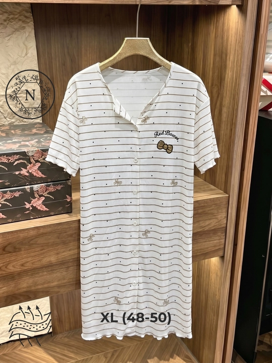Сорочка ночная женская, дышащая, свободная, домашняя, L-XL - 