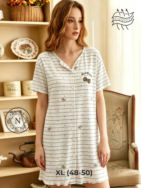 Ayollar tungi ko'ylagi, nafas oladigan, erkin biqim, uy uchun, L-XL