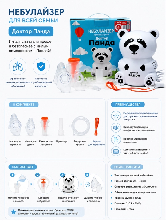 Nebulayzeri "Doktor Panda", AXD-307 modelidagi, SSSAFE - 
