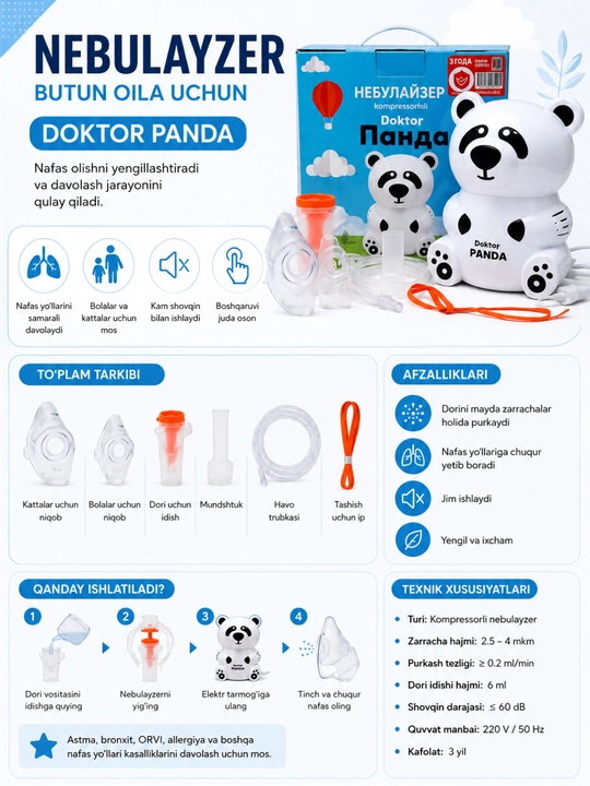 Nebulayzeri "Doktor Panda", AXD-307 modelidagi, SSSAFE