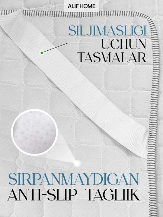 Sirpanmaydigan stop materialli namatrasnik lavanda va muzdek mato xususiyatli, bambuk mato