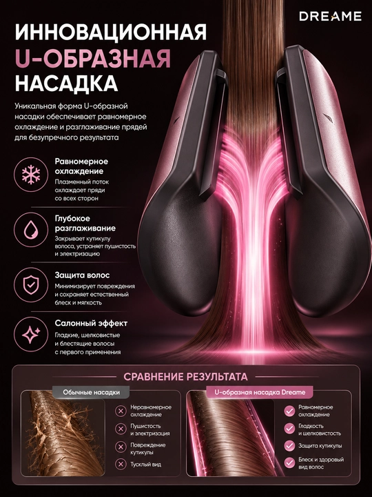 Фен стайлер Dreame Pro Hi 1400 Вт 130000 об/мин 65 м/с ионизация 8 насадок