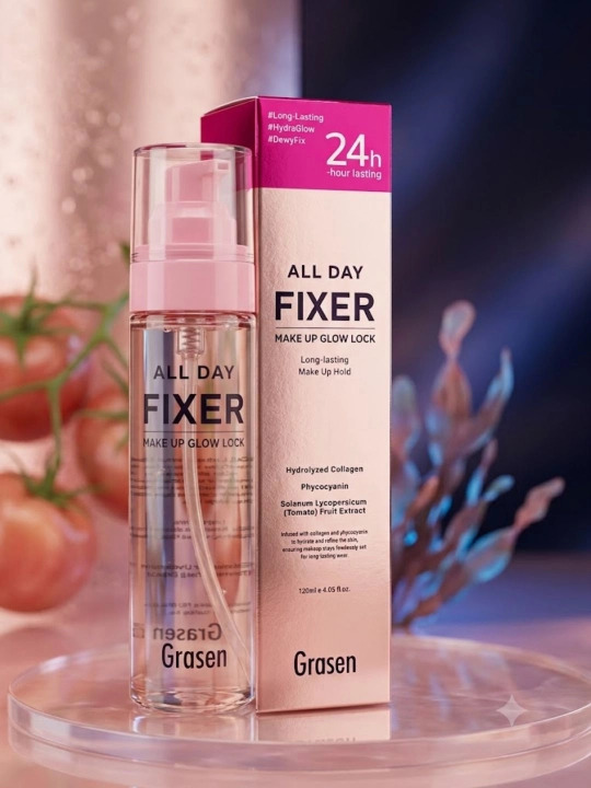 Makiyaj fiksatori Grasen All Day Fixer namlantiruvchi va mustahkamlovchi sprey 120 ml
