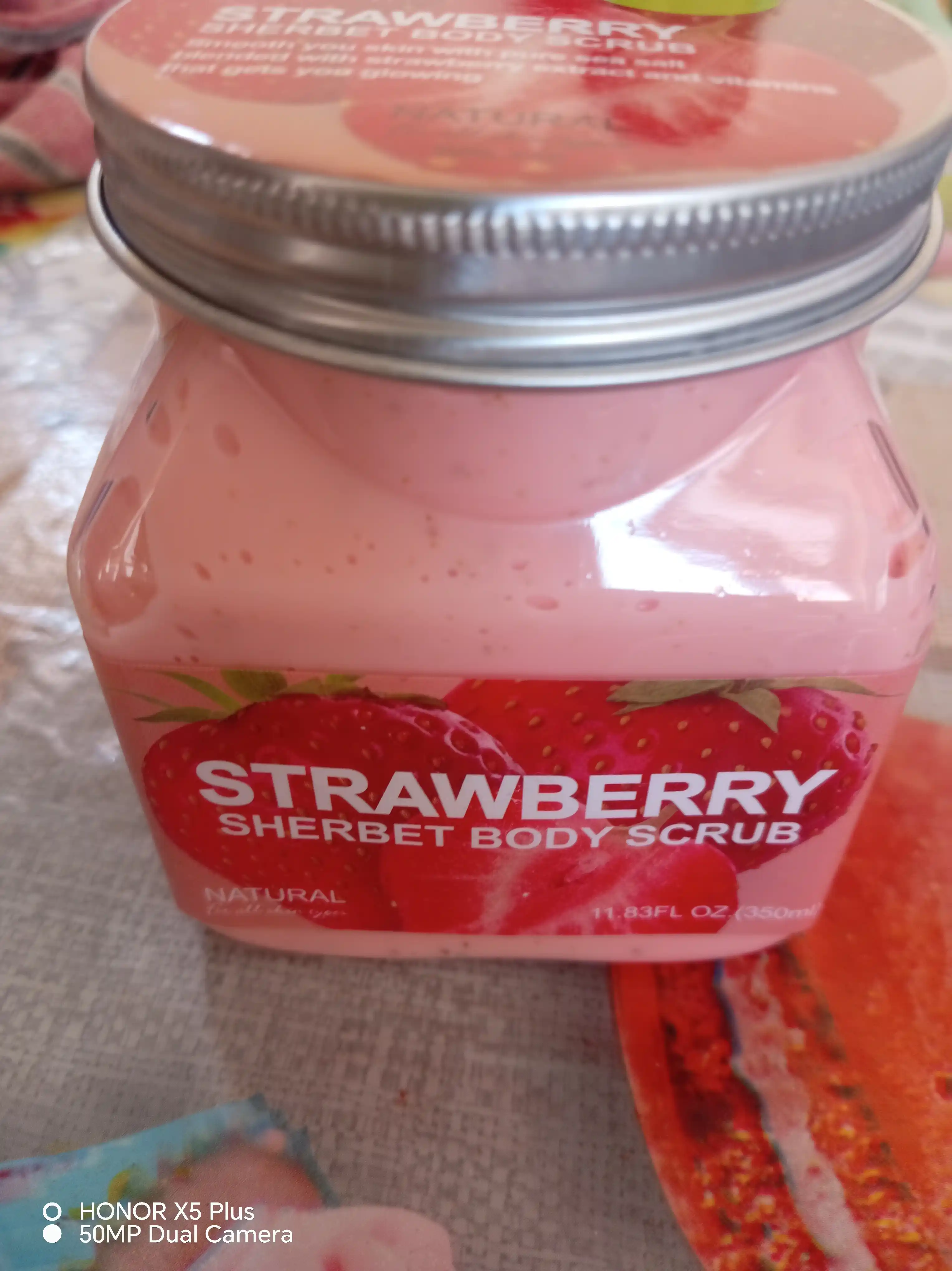 Скраб для лица и тела Wokal Sherbet Body Scrub, с экстрактом малины и клубники, 500/350 гр