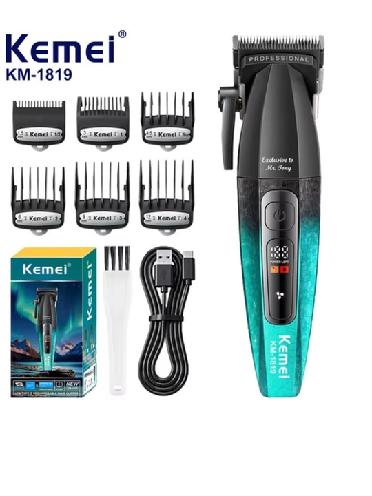 KEMEI KM-1819 — T shaklidagi pichoqli professional soch, soqol va mo'ylov trimmeri