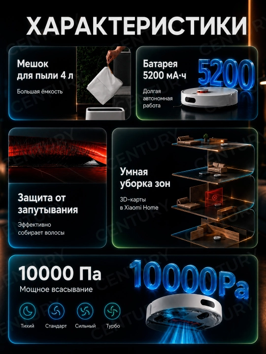 Роботы пылесосы Xiaomi Robot Vacuum S40, S40C, S40 Pro и H40, мощностью до 10000па