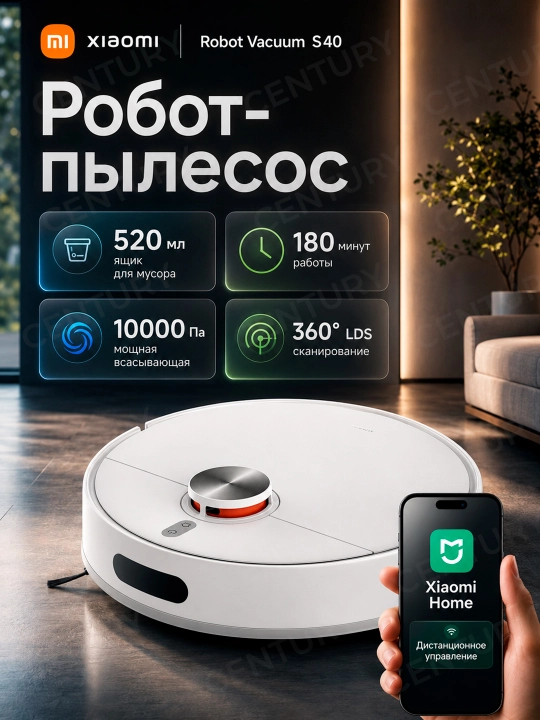 Robot changyutgichlar Xiaomi Robot Vacuum S40, S40C, S40 Pro va H40, quvvati 10000pa gacha - 