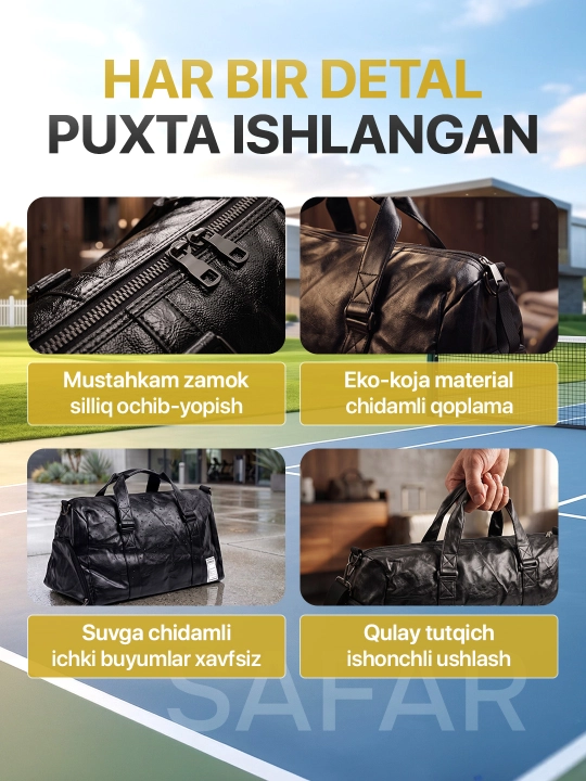 Erkaklar uchun charm sumka-ryukzak, sport va sayohat charm sumkasi