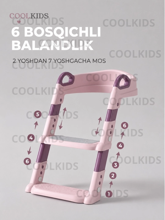 Детское сиденье лесенкой, до 85 кг, подходит с 1-9 лет