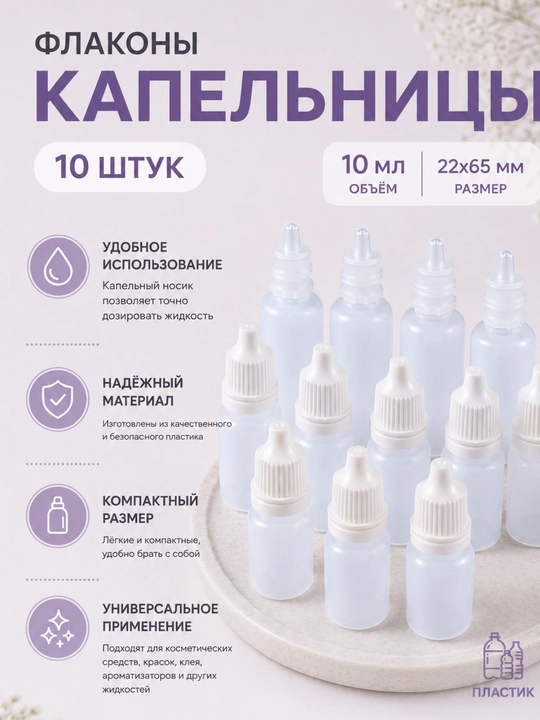 Tomchili flakon, 10 ml, 2 dona, 5 dona, 10 dona