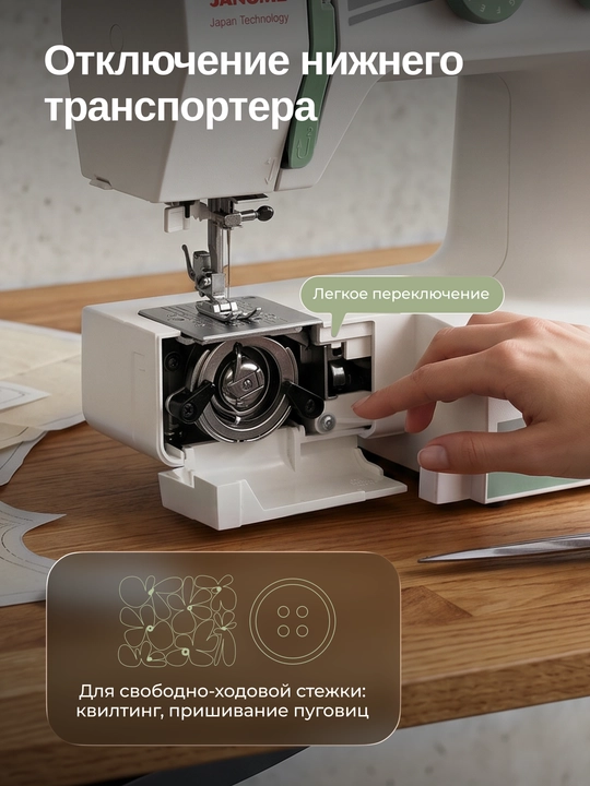 Швейная машина Janome Fashion Green, 15 швейных операций
