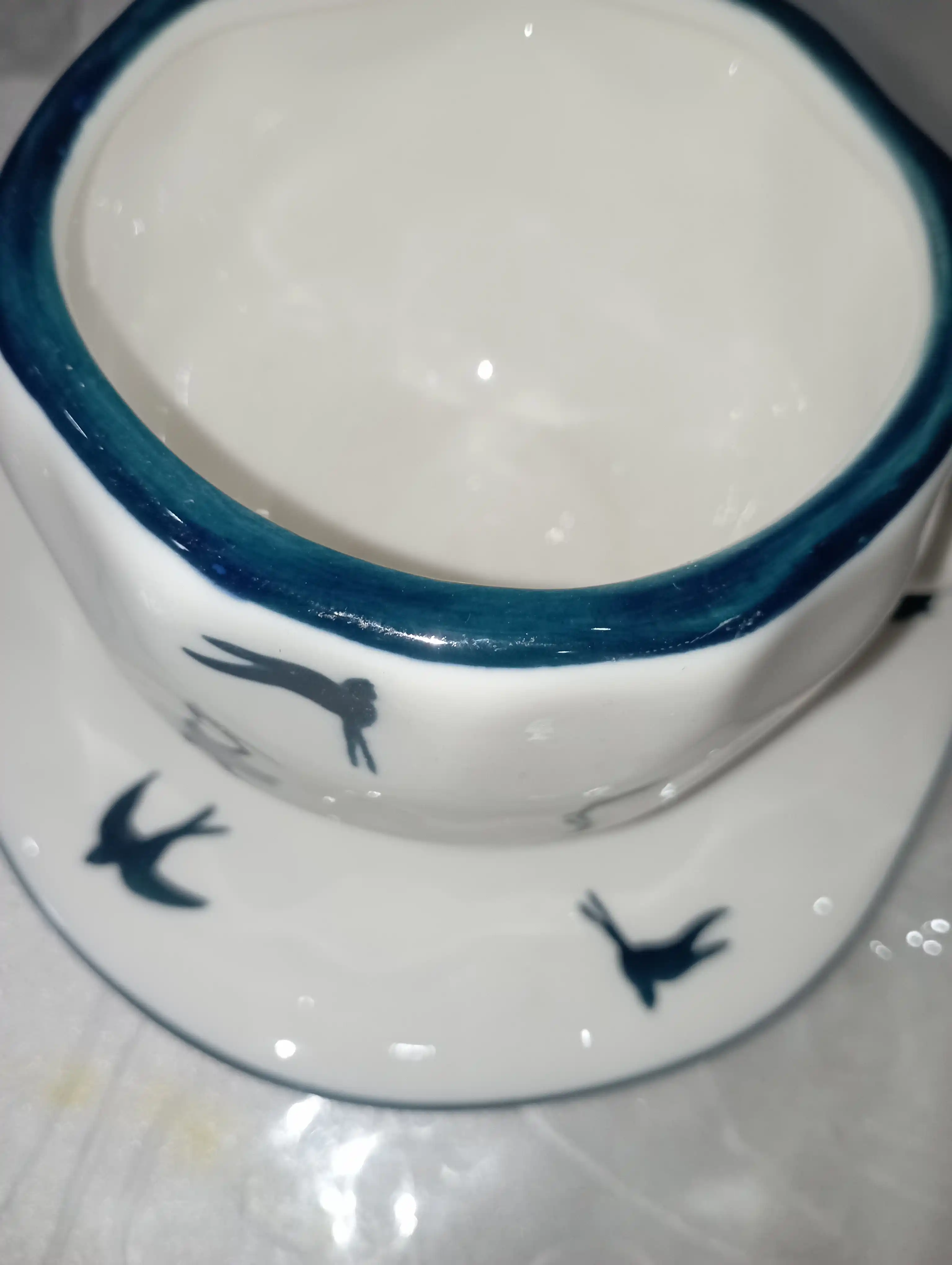 280 ml choy to'plami – likopchali krujka, choy va qahva uchun keramik chashka