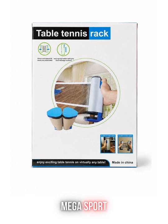 Professional stol tennisi stoli, raketka va setka bilan to‘plam