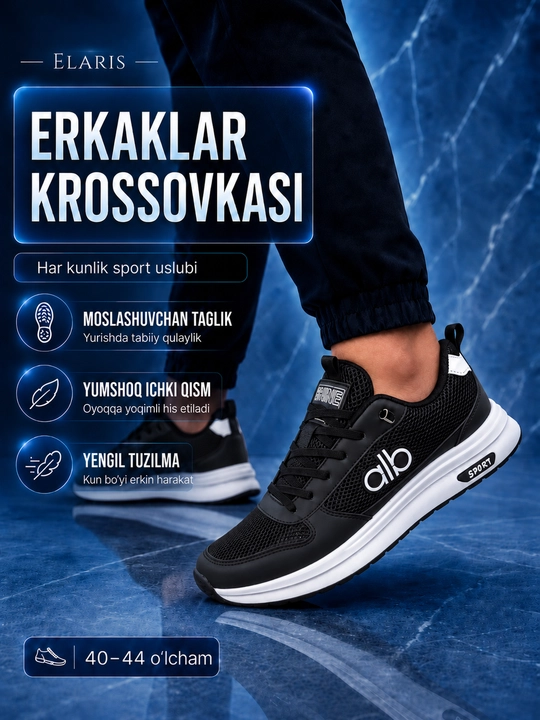 Krossovkalar erkaklar uchun on cloud, to'rli va havo o`tkazuvchi - 