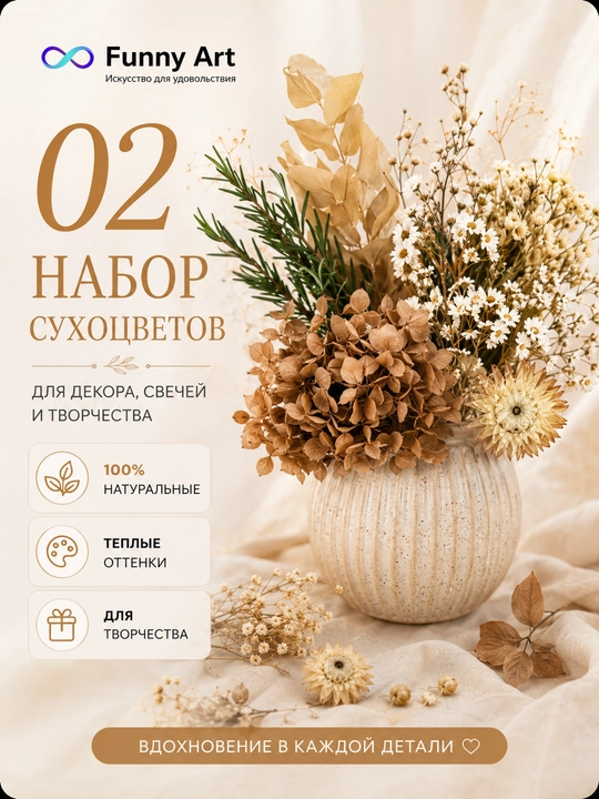 Tabiiy quruq gullar, bezak va ijod uchun, dekorativ gullar, smola uchun - 