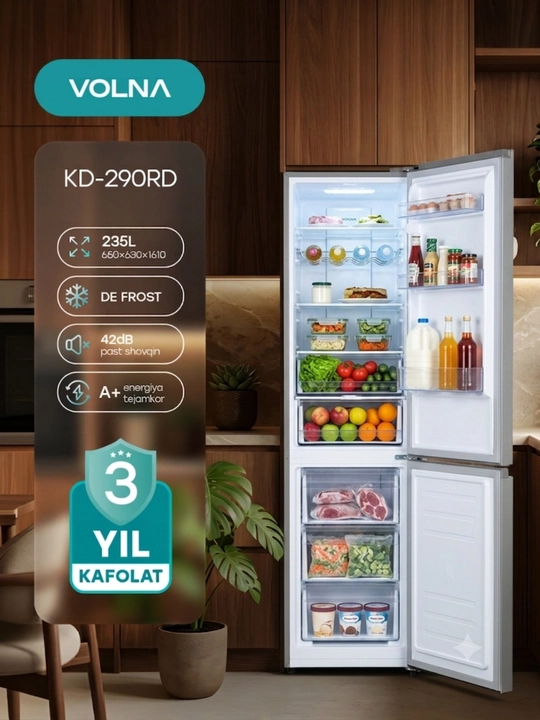 Холодильник | VOLNA 290 DS | Двухкамерный 290 л | DE FROST класс | A+